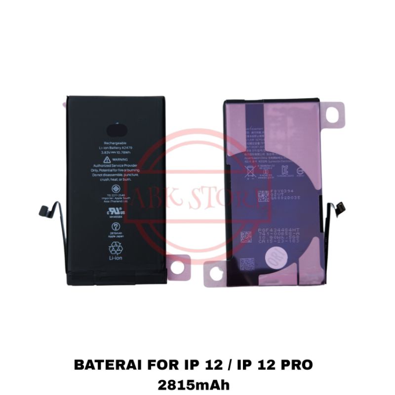 BATERAI - BATTERY IP 12 / 12 PRO GARANSI