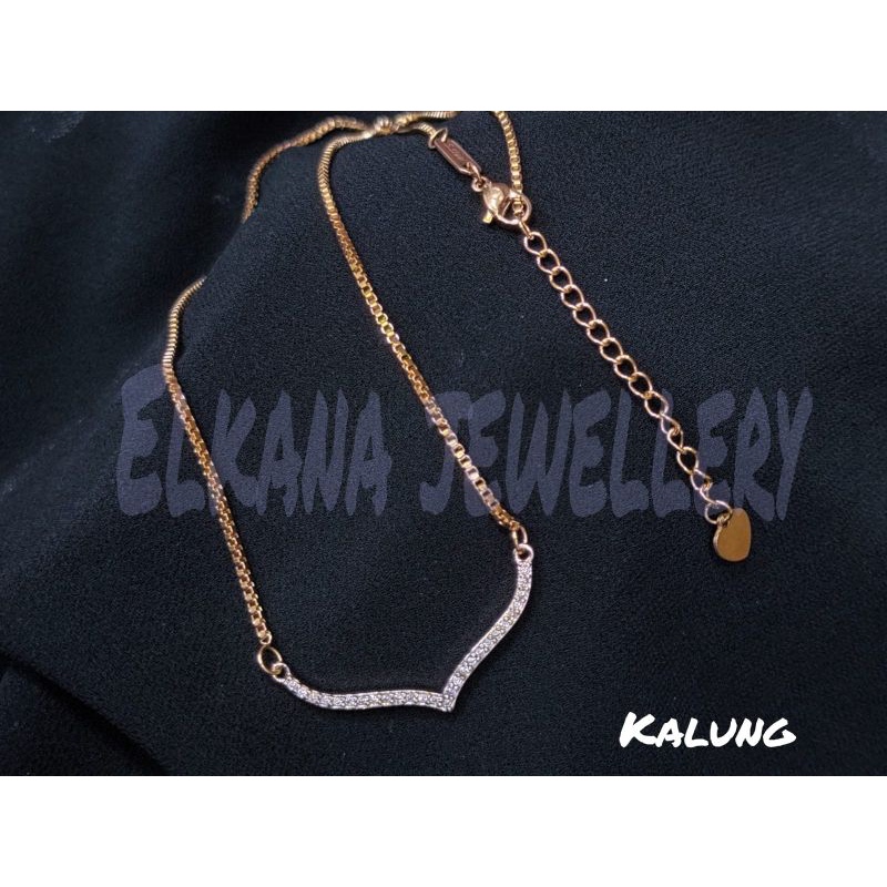 KALUNG&amp;GELANG VIRAL!! FUJI PERMATA DIAMOND DESAIN SUPER SIMPLE ELEGAN PERHIASAN EMAS KOREA ANTI KARAT&amp;ANTI KUNTUR TERBAIK