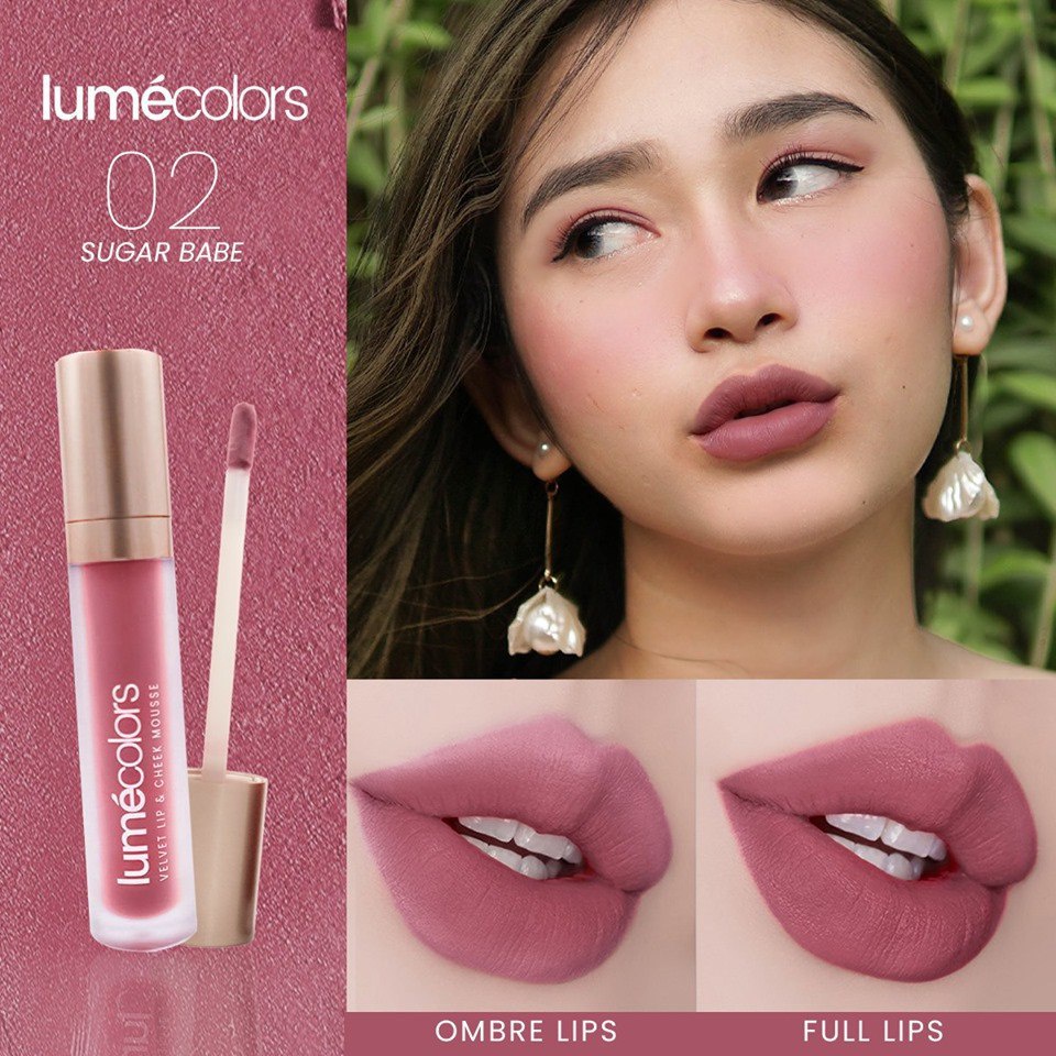 (Free Emas) Lumecolors Lipmousse 3in1 Velvet Lip Cheek Mousse Eyeshadow - Sugar Babe