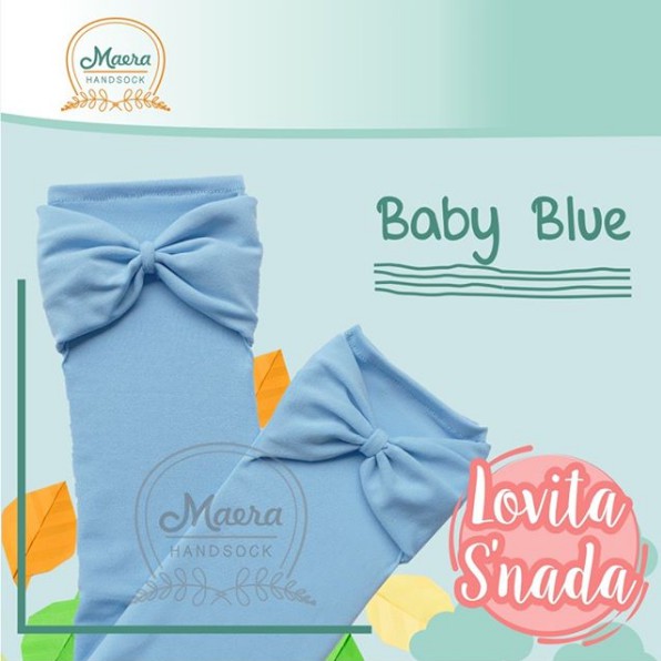 Manset Tangan Pita Lovita Snada Baby Blue Biru Muda Bahan Jersey - Handsock Pita Jersey