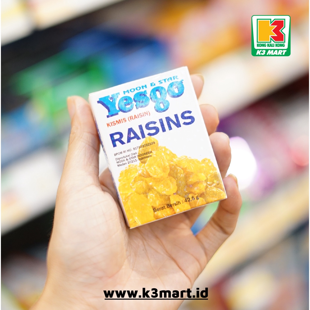 

Yesgo Seedlees Raisins Yellow 42.5gr