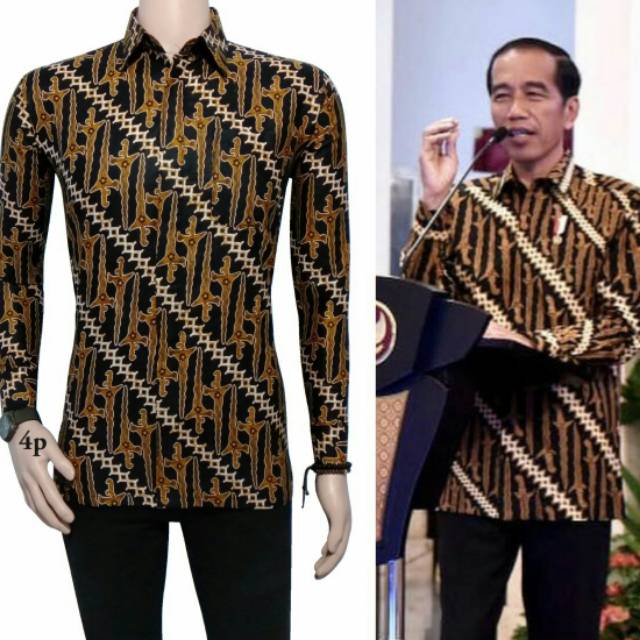 #jokowi kemeja batik Jokowi keris