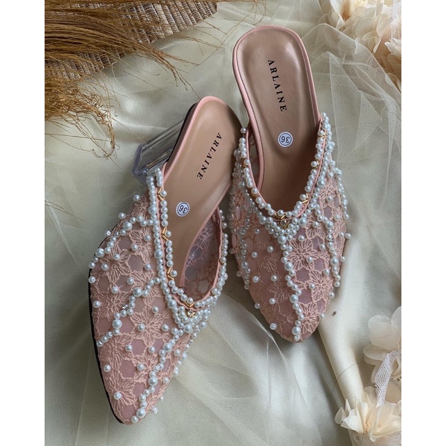 Termurah!!! Heels 7cm brukat payet mewah wedding shoes ashanty salem / sepatu pengantin salem /sepatu tunangan / sepatu wisuda