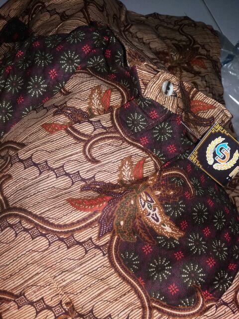 New Kemeja Batik Pria Lengan Panjang Motif Ayam M L Xl Xxl