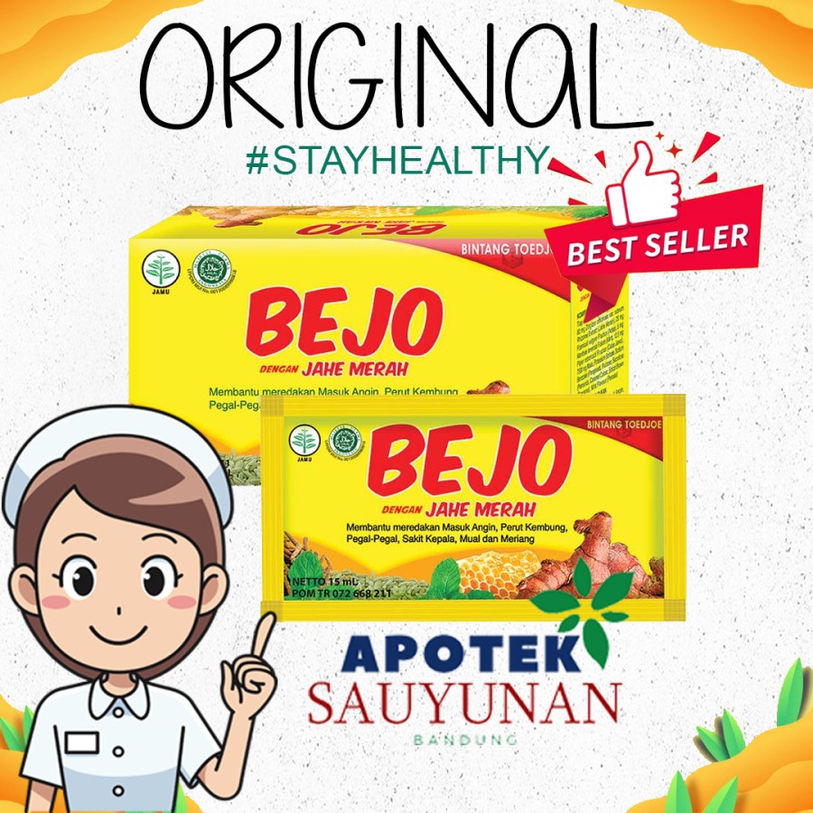 

Bejo Jahe Merah Bintang Toedjoe Masuk Angin isi per Sachet
