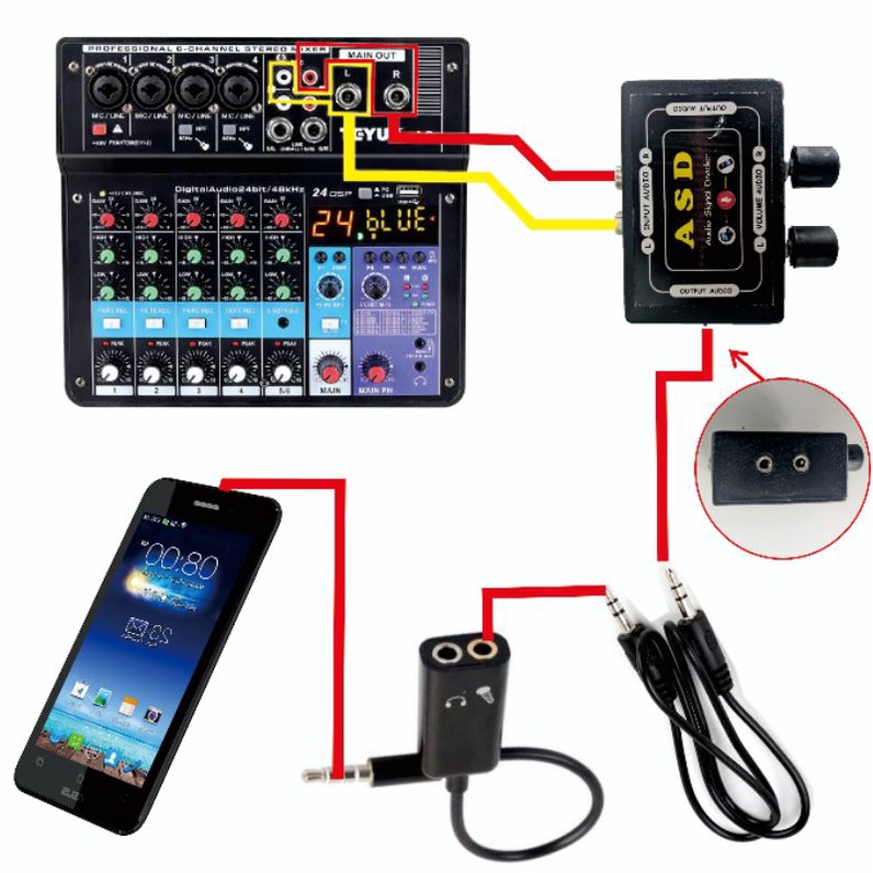 ASD | ASD Stereo | Alat perekam suara dari mixer ke smartphone HP Android