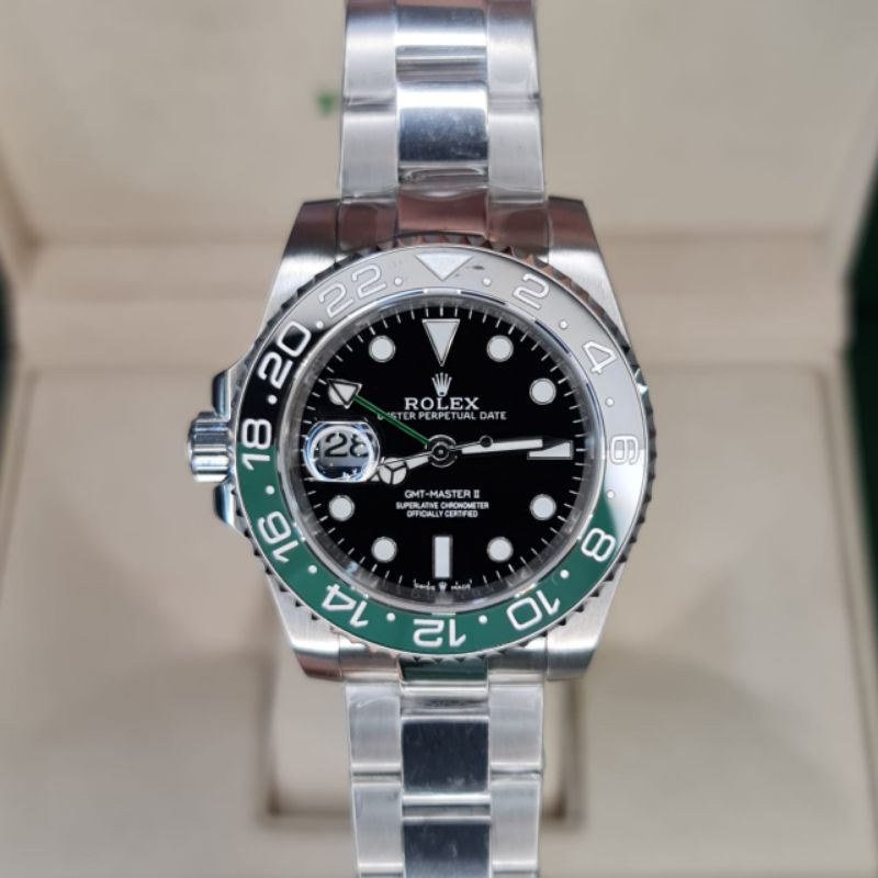 Jam tangan pria ROLEX SPRITE LEFTY KACA SAPPHIRE  AUTOMATIC