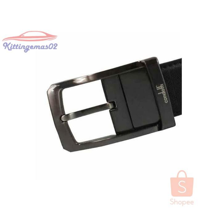 IKAT PINGGANG PRIA GESPER SABUK KTG2I258 CONDOTTI LEATHER LONG BELT REVERSIBLE BLACK COFFE