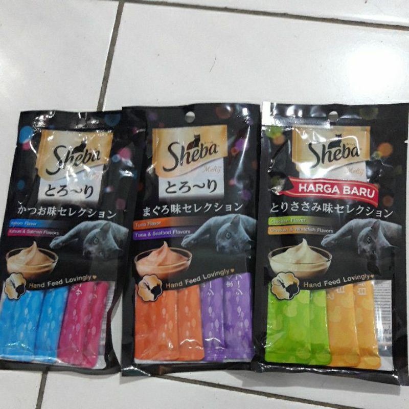 sheba melty liquid 1 bungkus isi 4 Snack Cemilan Kucing