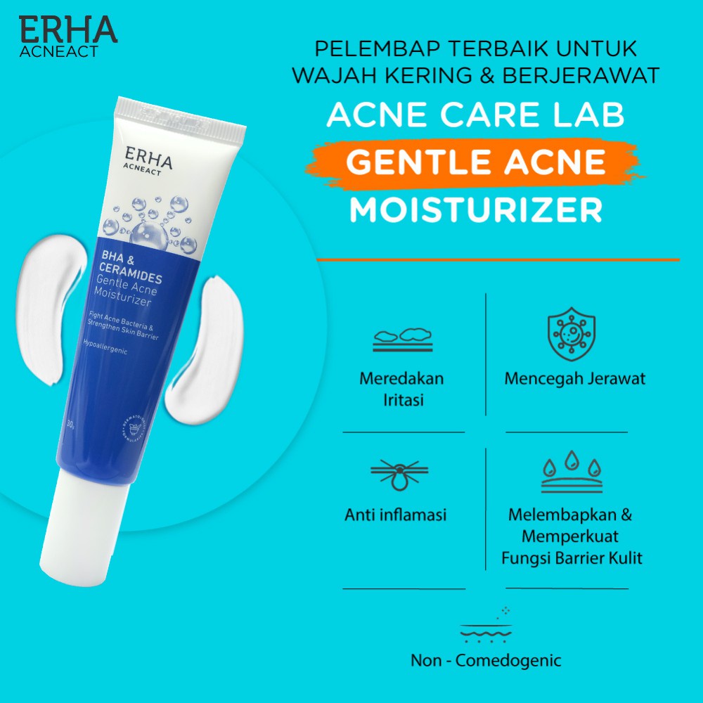 ERHA Acneact BHA &amp; Ceramides Gentle Acne Moisturizer 30g