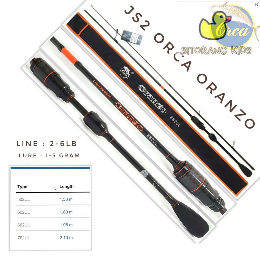 [Promo] Joran Spinning UL Orca Oranzo 1.80cm 1.98cm 2.10cm 2-6 LB Carbon