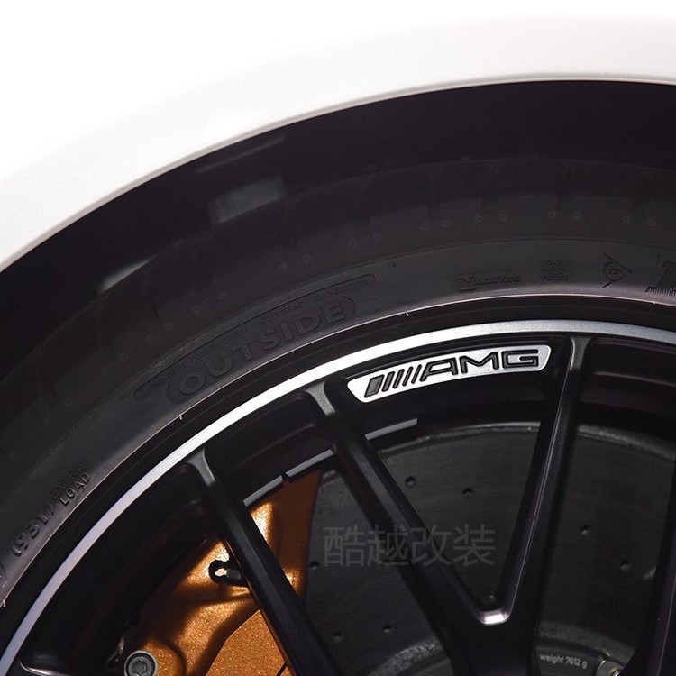 Sticker Emblem Dekorasi Velg Mobil Mercedes-Benz Motif Tulisan Amg E300 C200 S320