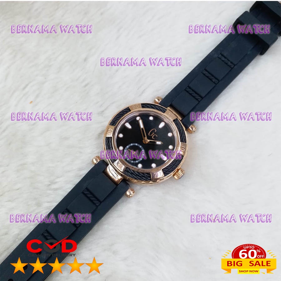 BIG SALE JAM FASHION WANITA GC GUESS COLLECTION ASIAN ETA BOX ORI STRAP RUBBER JAM WANITA TERBARU GA