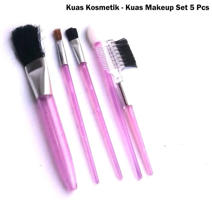 Kuas Kosmetik Set Isi 5 Model Kuas Kuas Make Up Set. kuas kosmetik set 5 pcs.kuas makeup set 5pcs