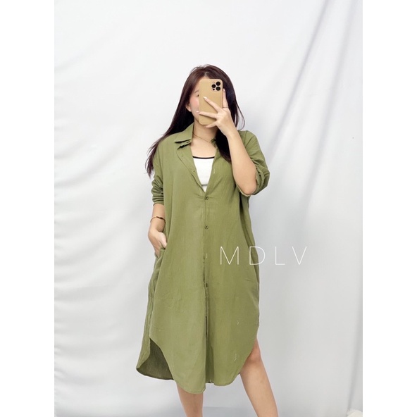 MDLV ~ 1964 Skye Long Shirt Dress Dress model Kemeja Dress Premium Fashion Import