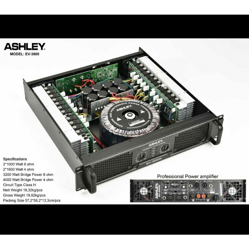 POWER AMPLIFIER ASHLEY EV 3000/EV3000 OROGINAL