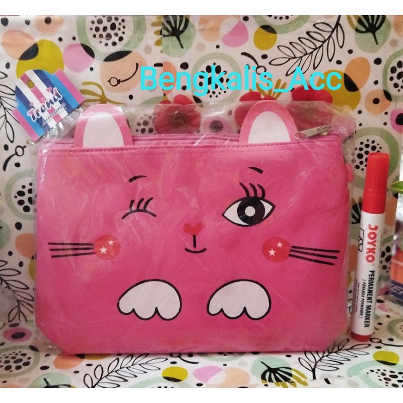 TAS DOMPET SELEMPANG TALI PANJANG PINK FANTA