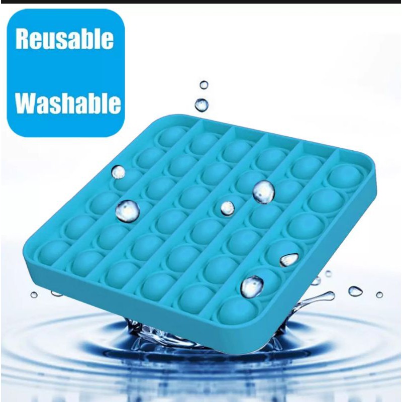 Pop It Tiktok Tas Mainan Sensory Fidget Pop It Toy-BIRU Kotak