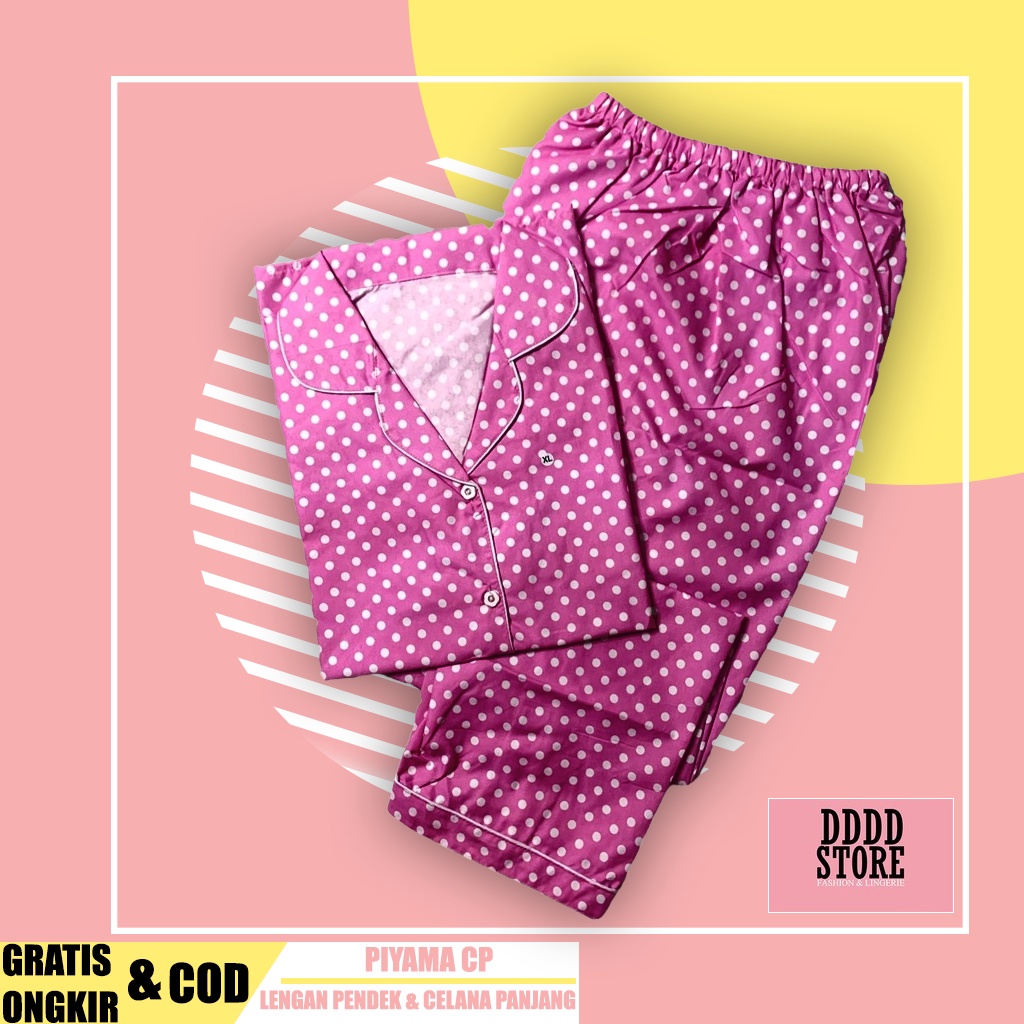 BAJU TIDUR WANITA/PIYAMA WANITA DEWASA KATUN MOTIF KOTAK ORIN CP