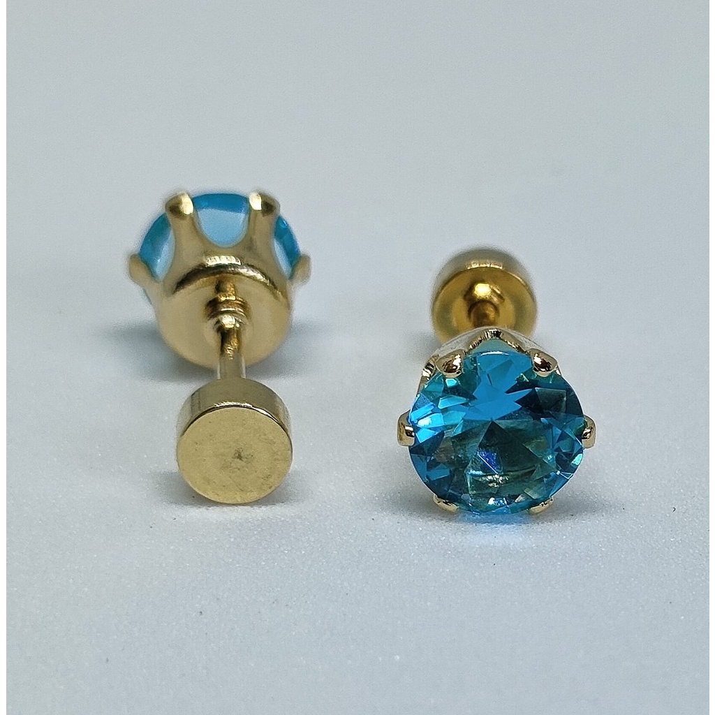 ANTING TUSUK BAHAN TITANIUM PERMATA WARNA WARNI ( SEPASANG )