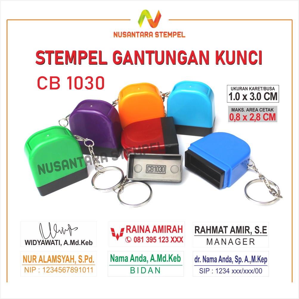 Stempel Nama Gantungan Kunci  Dokter Bidan Perawawat Apoteker Guru Stampel Ganci Flash Stamp Cap CB 