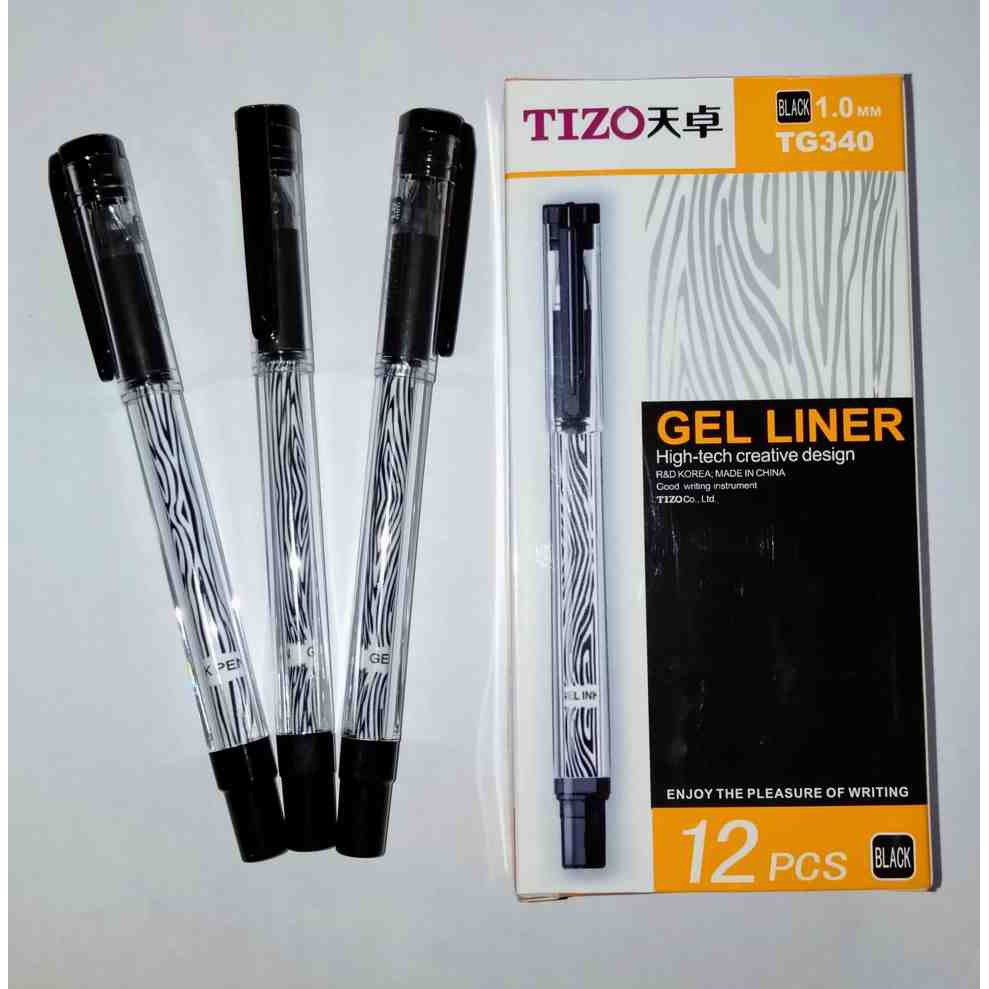 Pulpen Tanda Tangan Tizo 1 0mm Ballpoint Pena Gel Pen Cair Hitam Biru Shopee Indonesia