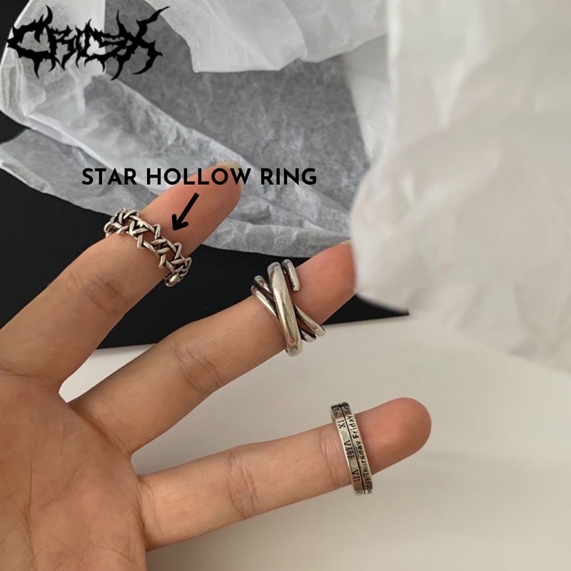 3PCS ROMAWI RING SET / HIP HOP PUNK SILVER METAL RING SET / CINCIN SET 3 IN 1 / VINTAGE DAYS RING ROMAN RING CINCIN ROMAWI HEXAGRAM RING CINCIN BINTANG CINCIN COUPLE RING KOREAN STYLE RING CINCIN STYLE KOREA CINCIN AESTHETIC RING CINCIN PRIA CINCIN WANITA