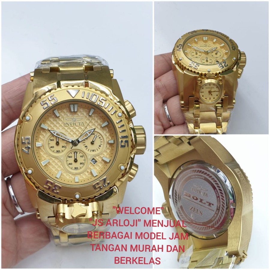 JAM TANGAN PRIA/COWOK INVICTA BOLT ZEUS DUAL TIME CHRONOGRAPH PREMIUM GARANSI 1TH