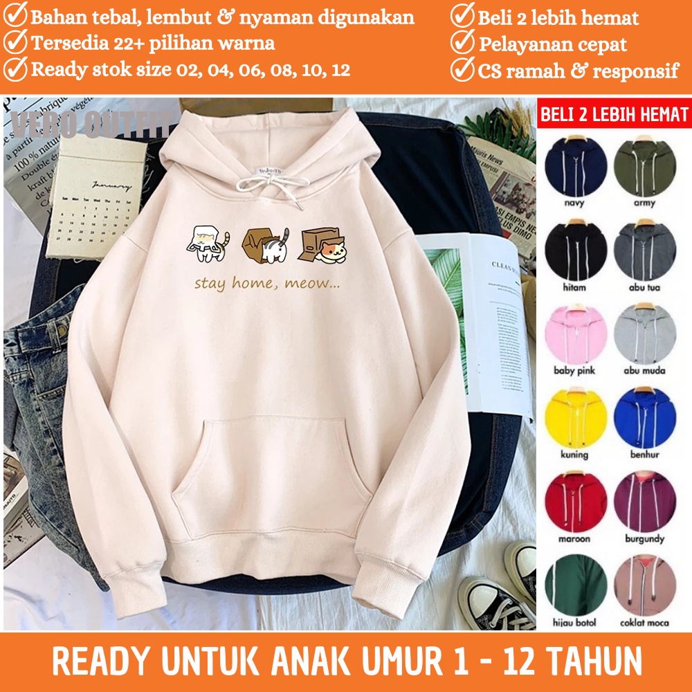 Jaket Switer Anak Laki Laki Perempuan Cowok Cewek Balita Kecil Gambar Anime Kucing Lucu Umur 1 2 3 4