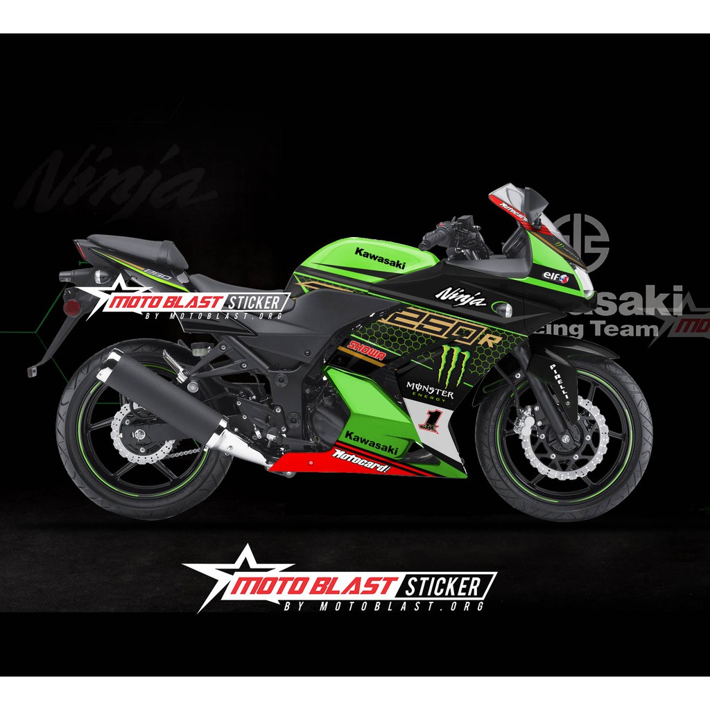 Decal stiker Ninja 250R karbu KRT 2020 fullbody motoblast