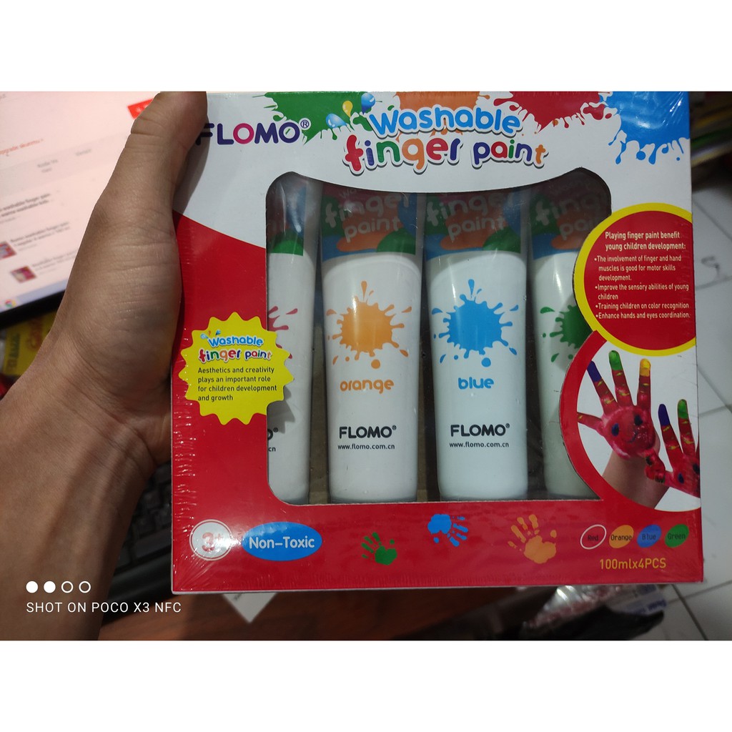 

flomo washable finger paint regular 4 warna x 100 ml