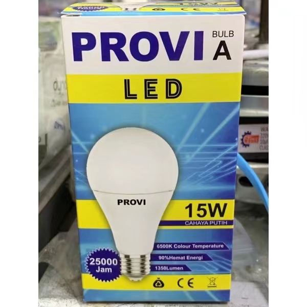 BOHLAM BOLA LAMPU LED PROVI 15W 15WATT GARANSI 1 TAHUN LAMPU LED BULB