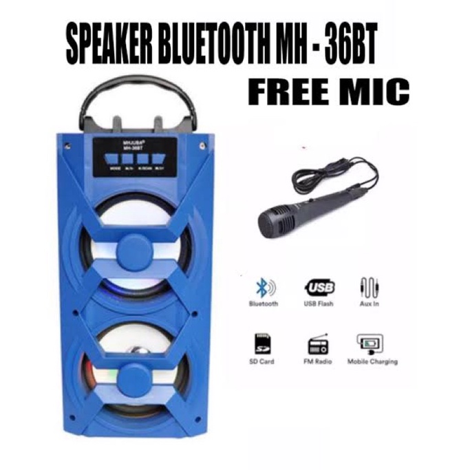 Speaker 38BT 3inc Speaker bluetooth Karaoke Free Mic