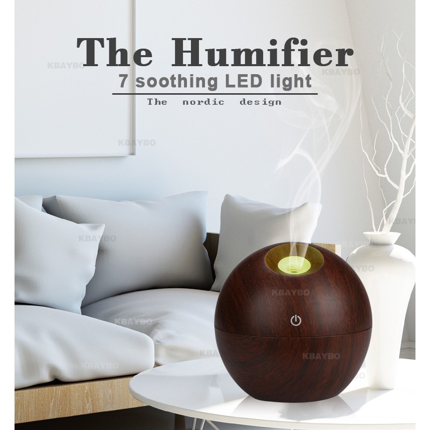 Mini Air Humidifier Desain Kayu  Minimalis 130ml Pengharum Ruangan Elektrik