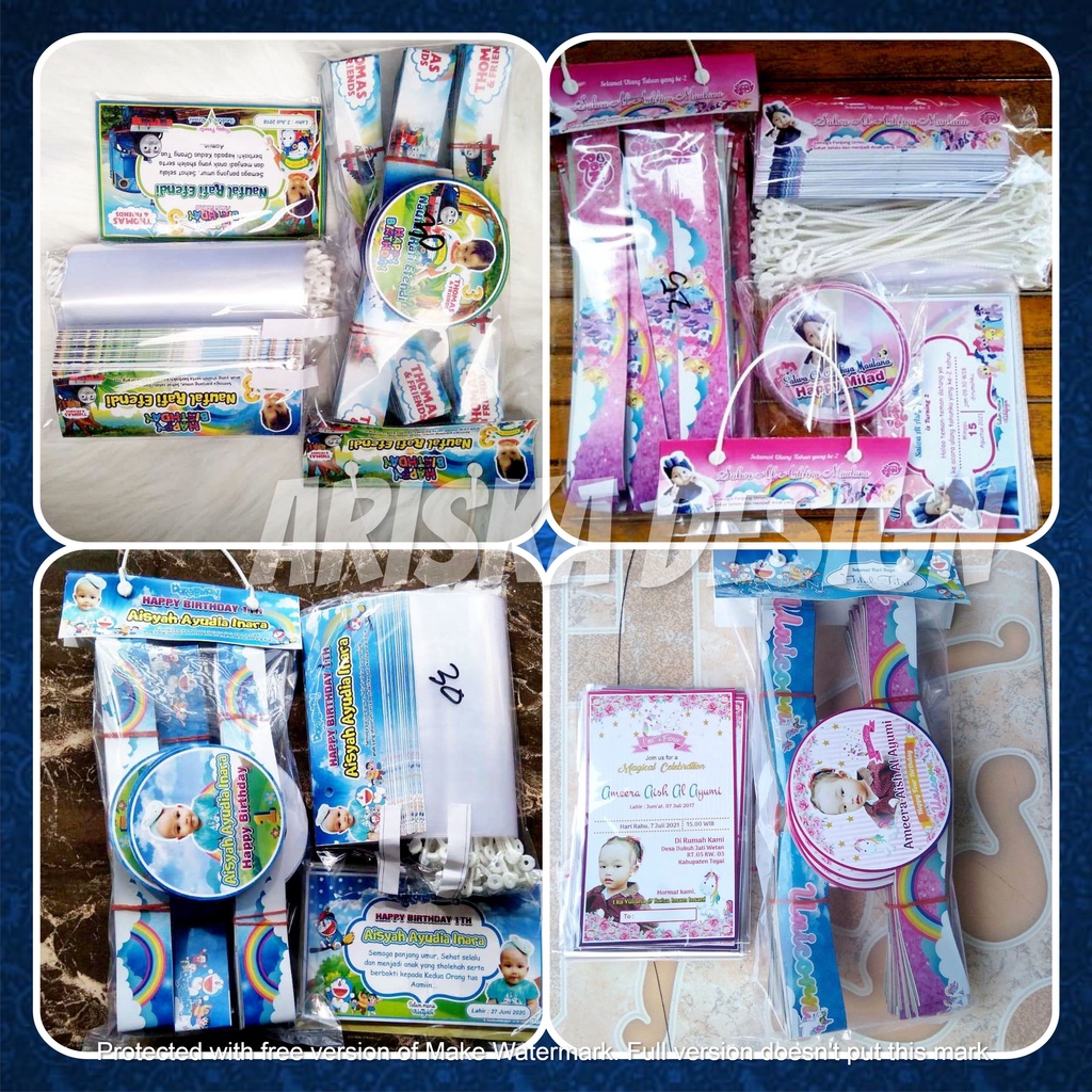 

Paket Ulang Tahun Custom / Happy Birthday Anak / Bando Ultah 3D / Goodie Bag