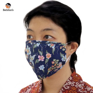 Masker Kain Batik  Keris  3 ply Bisa Selip Tissue Tipe 