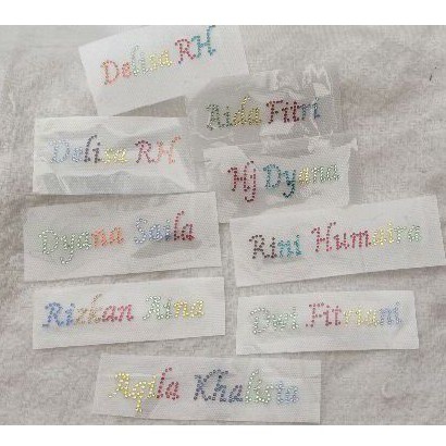 Logo nama swarovski untuk khimar atau baju (lebih dari 6 huruf)