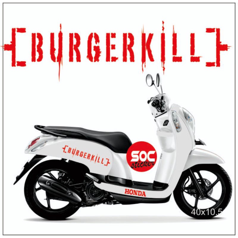 Burgerkill Striping Stiker Sticker Cutting Scoopy 2018-2020 Stiker  Vespa Genio  Stiker Beat