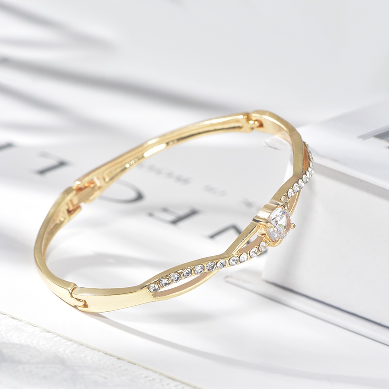 Gelang Wanita Spiral Berlian Permata Fashion Korea Dalika