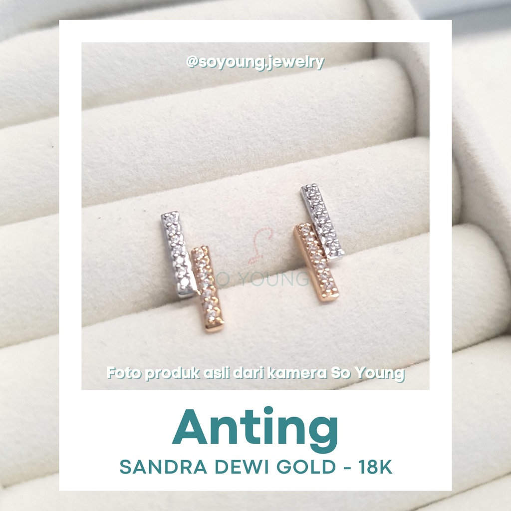 Anting 3in1 Sandra Dewi Gold Criss Cross vol.2 EA200294 Kadar 18K