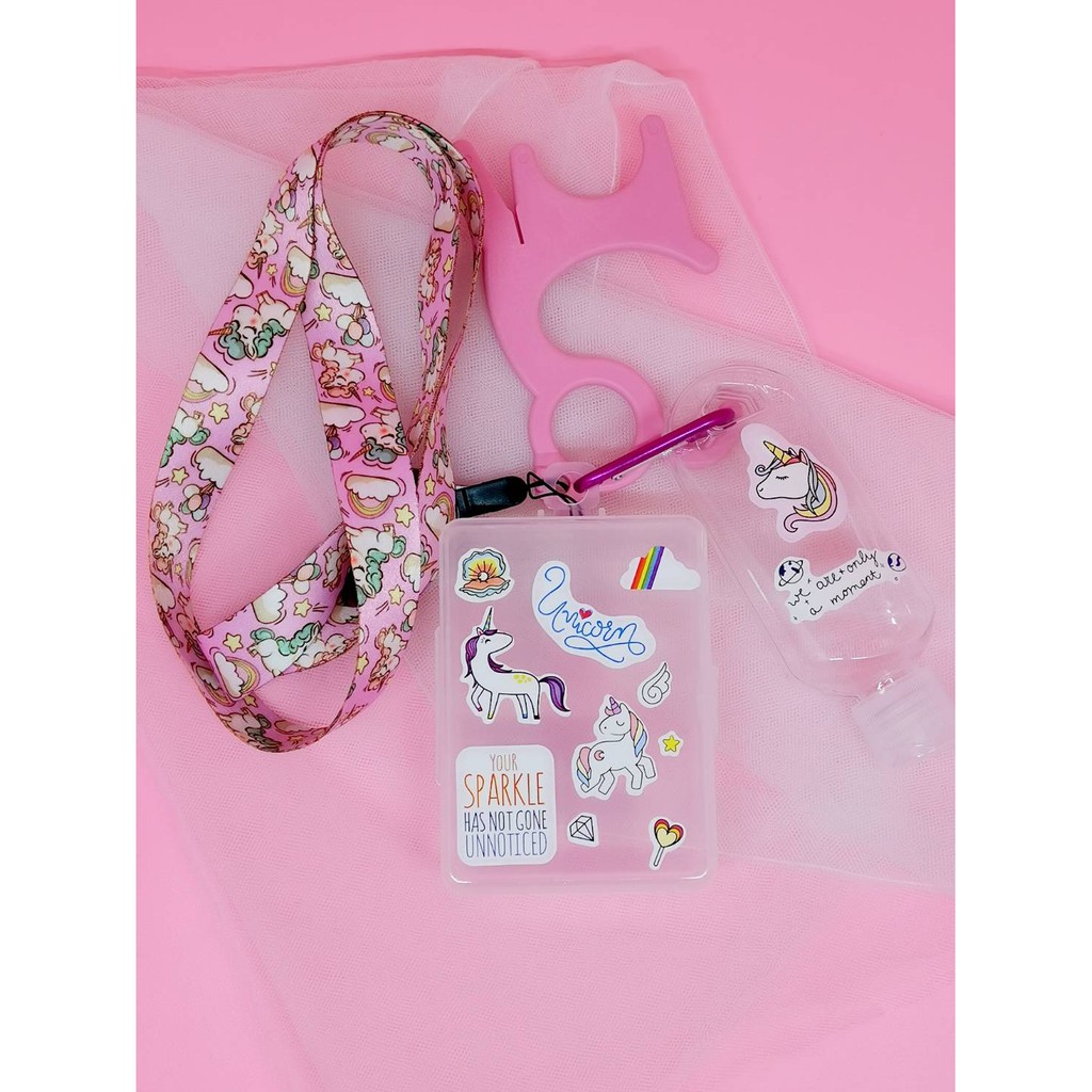 ANTI CORONA - SURVIVAL KIT.BOX MASKER + POLIGRAB/COFING + Upside down handSanitizer bottle + Lanyard