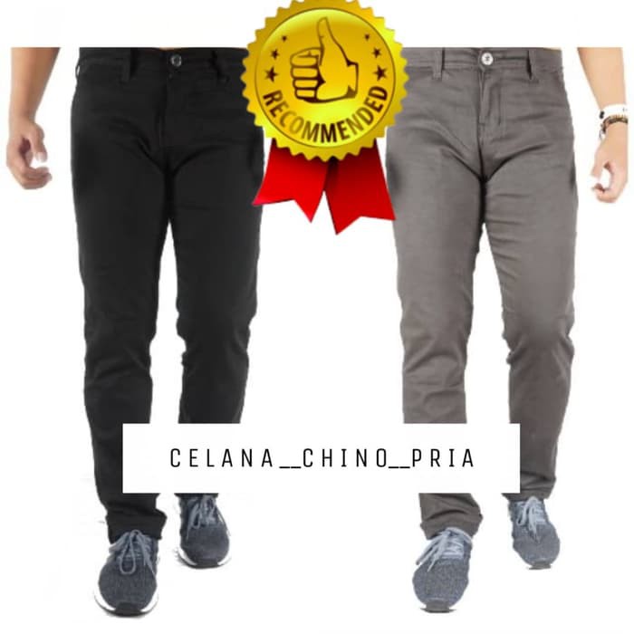 YANG LAGI HITS Celana Chino BIG SIZE Slimfit Pria Panjang Formal Kantor Original Khaki Abu Selvedge arcol