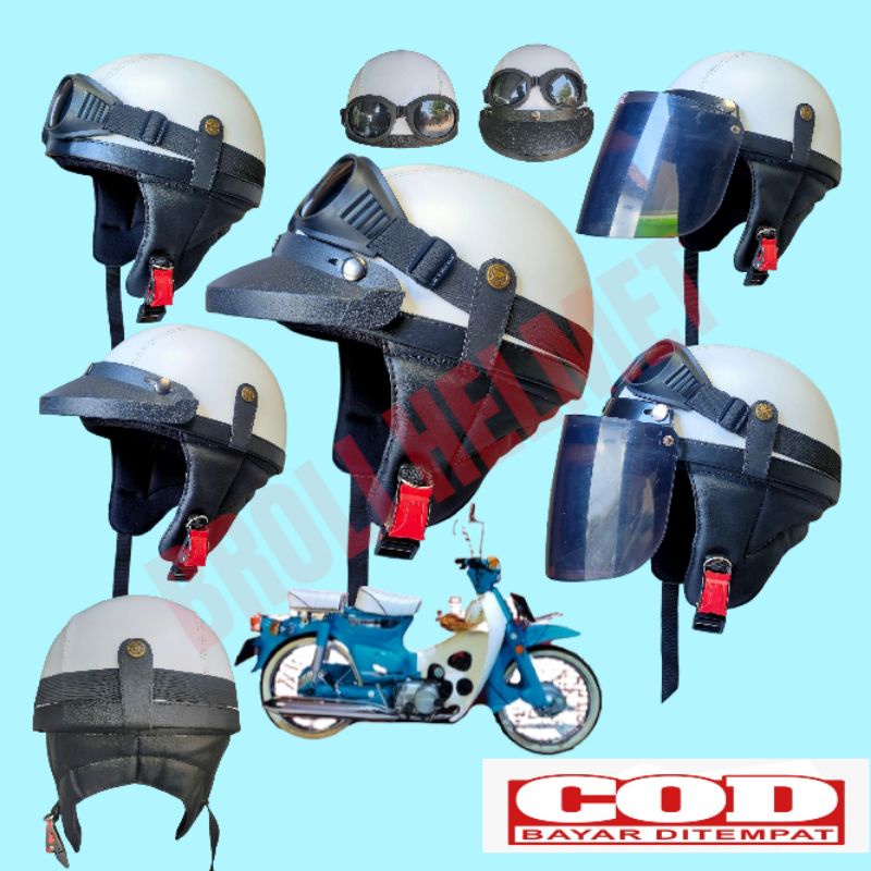 HELM RETRO CHIPS BISA COD/helm/helm classic/helm chip/helm bogo chip/retro/helm vespa/helm chip puti