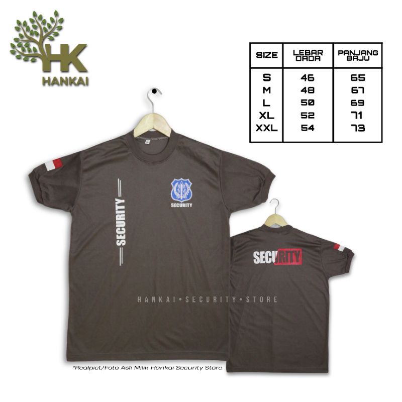 T-Shirt Kaos Security kaos Satpam Terbaru Kaos Security Coklat dalaman Keren 2022