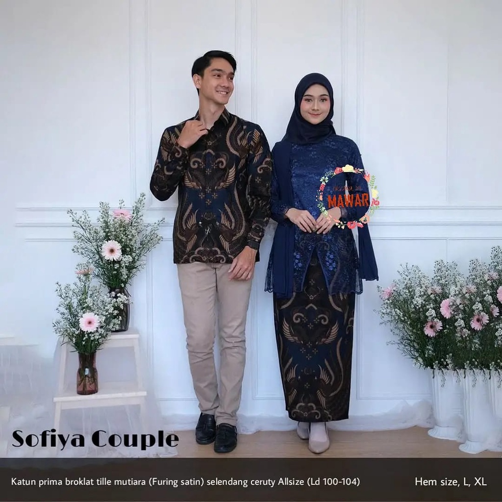 Shofiya Batik Couple fashion muslim mewah baju pasangan kebaya tile + batik untuk kondangan