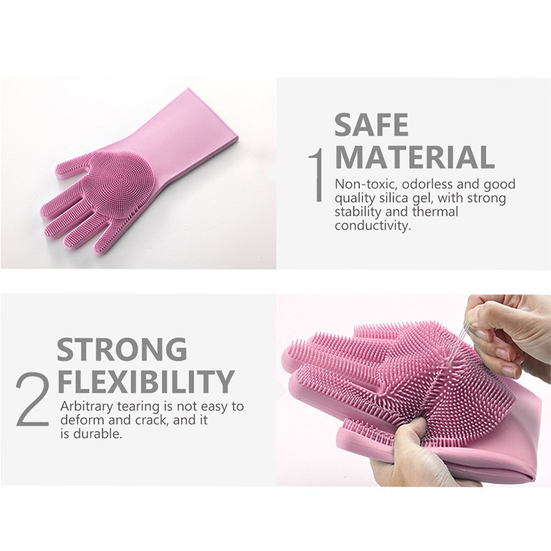 Perfin PFKL01 Sarung Tangan Cuci Piring Magic Silicone Cleaning Gloves Anti Panas