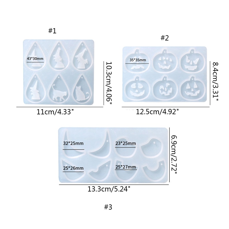 Cetakan Resin Bentuk Labu Kucing Penyihir Halloween Bahan Silikon Untuk Liontin Anting
