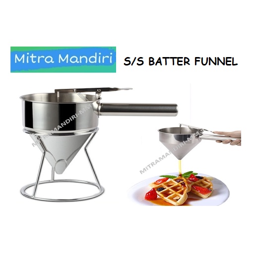 Stainless Steel Batter Funnel/ 1 Set Corong Adonan Stainless/ GETRA