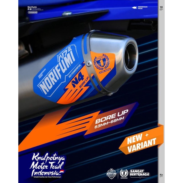 KNALPOT NORIFUMI N4 BORE UP KLX DTRACKER 150 ORIGINAL