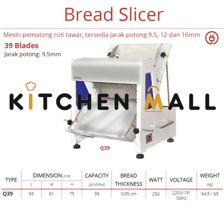 GETRA Q39 Bread Slicer Mesin Pemotong Roti Tawar 39 Pisau Pemotong
